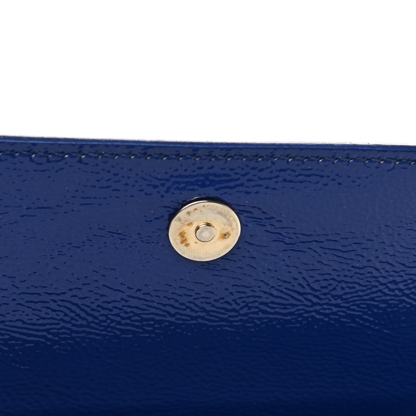 Textured Patent Monogram Large Belle De Jour Clutch Royal Blue
