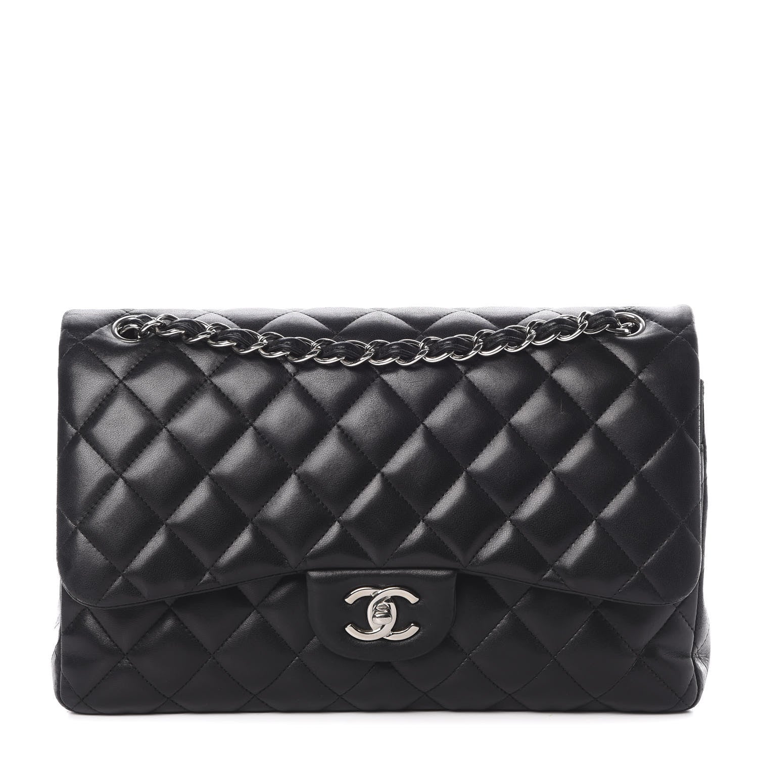 Chanel Lambskin Quilted Jumbo Double Flap Black 1 of 23
