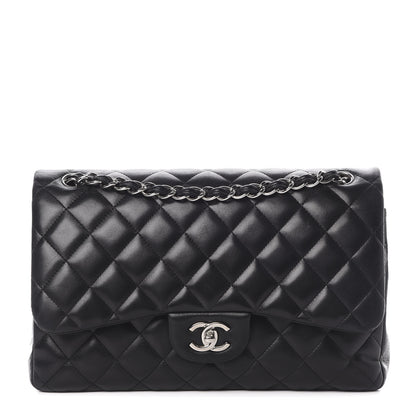 Chanel Lambskin Quilted Jumbo Double Flap Black 1 of 23