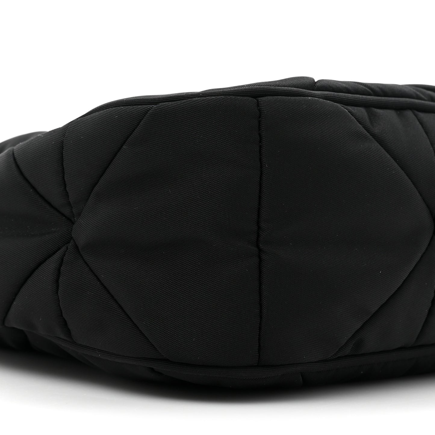 Re-Nylon Triangle Padded Patchwork Shoulder Bag Black
