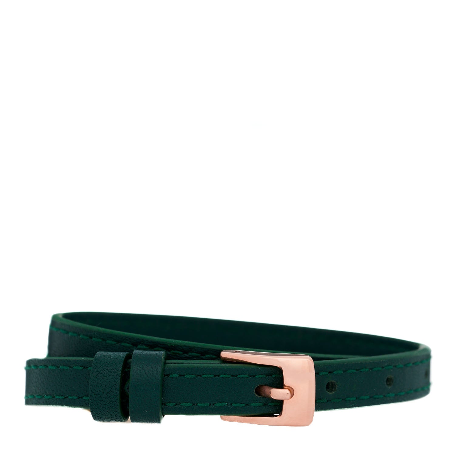 Messika 18K Rose Gold Diamond Leather My Move Bracelet Green 2 of 7