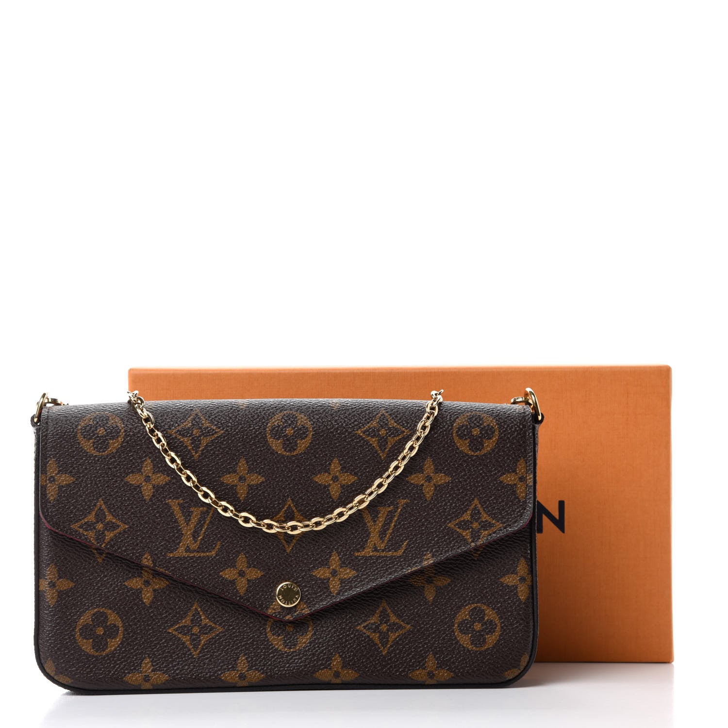 Louis Vuitton Monogram Pochette Felicie Chain Wallet Fuchsia 13 of 13