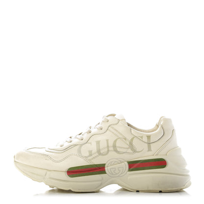 Gucci Calfskin Logo Mens Rhyton Sneakers 7 Ivory 1 of 8