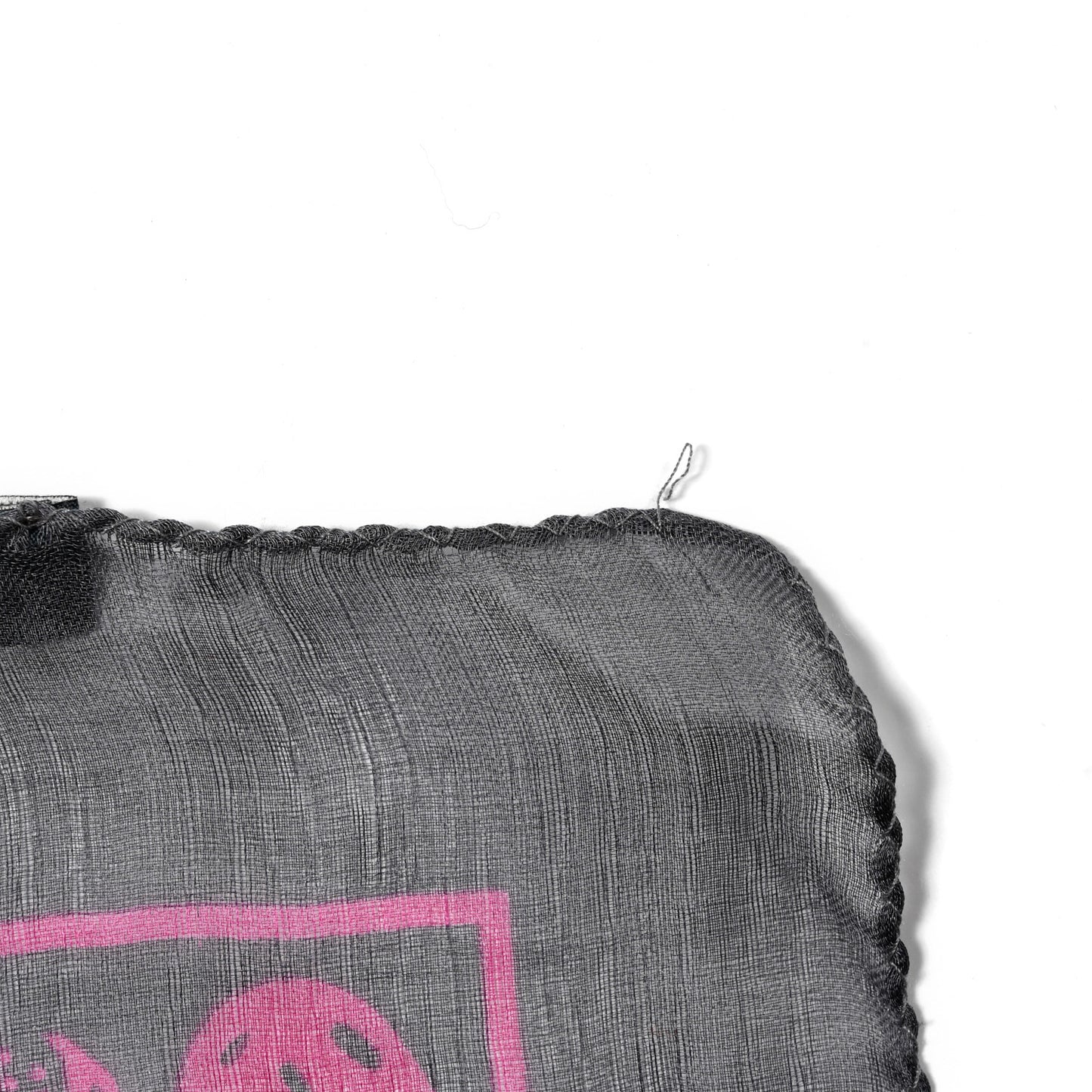 Silk Chiffon Skull Scarf Grey Pink