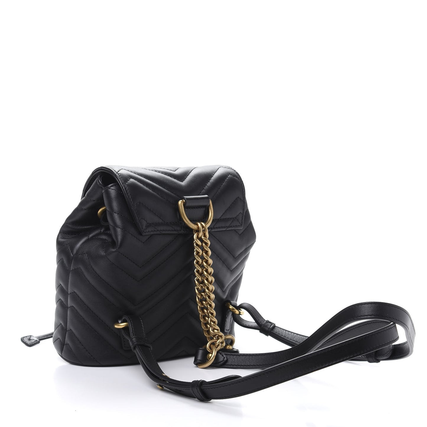 Calfskin Matelasse GG Marmont Flap Backpack Black