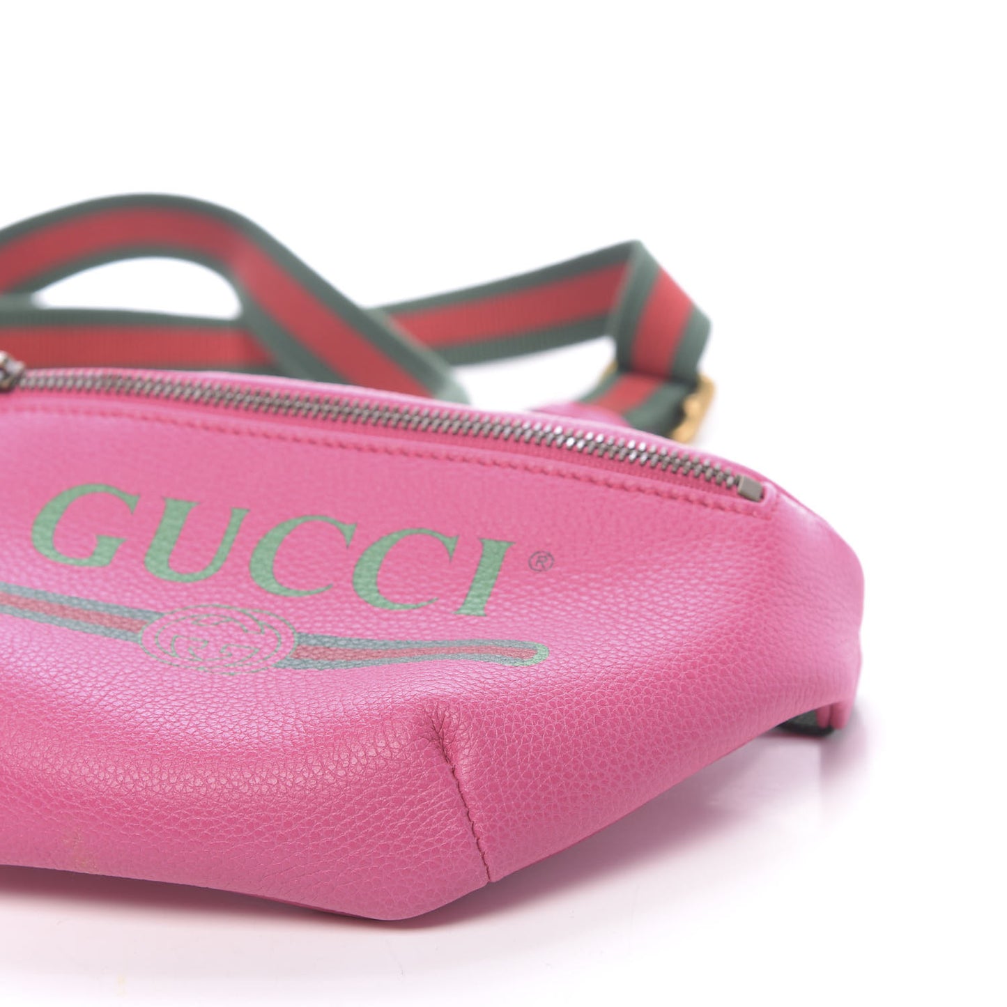 Grained Calfskin Small Logo Belt Bag Box Pink Green