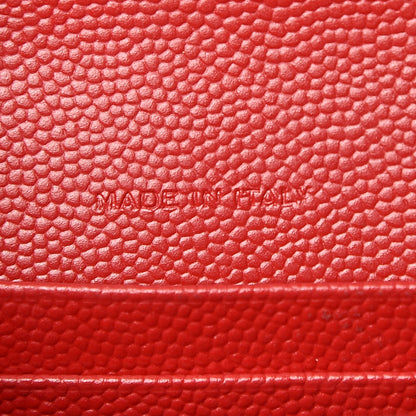 Saint Laurent Grain De Poudre Matelasse Chevron Small Monogram Envelope Wallet New Red 7 of 7