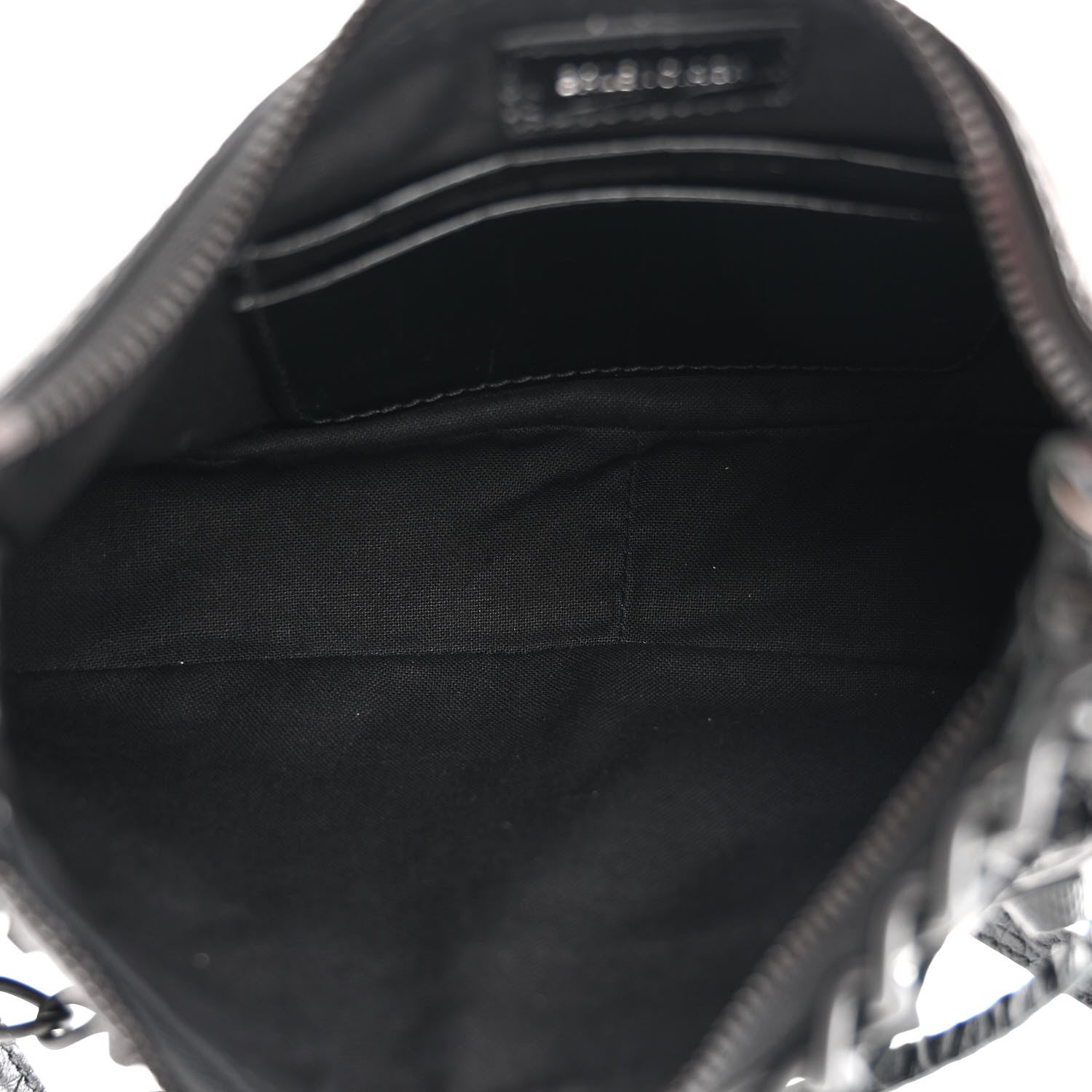 Balenciaga Extra Supple Calfskin Crystal Crocodile Embossed Le Cagole Mini Purse With Chain Black 5 of 12