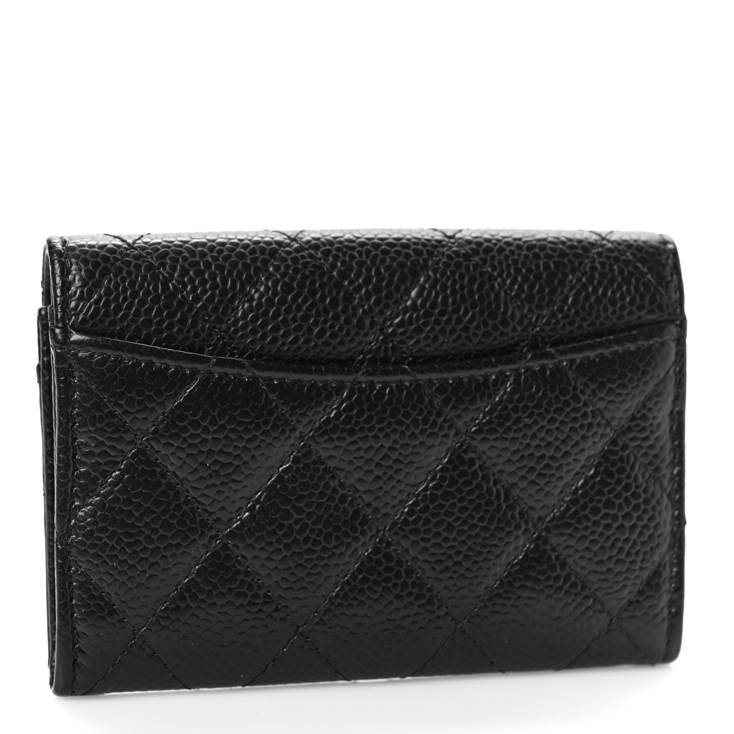 Chanel Caviar Quilted Flap Card Holder Wallet Black 3 of 11