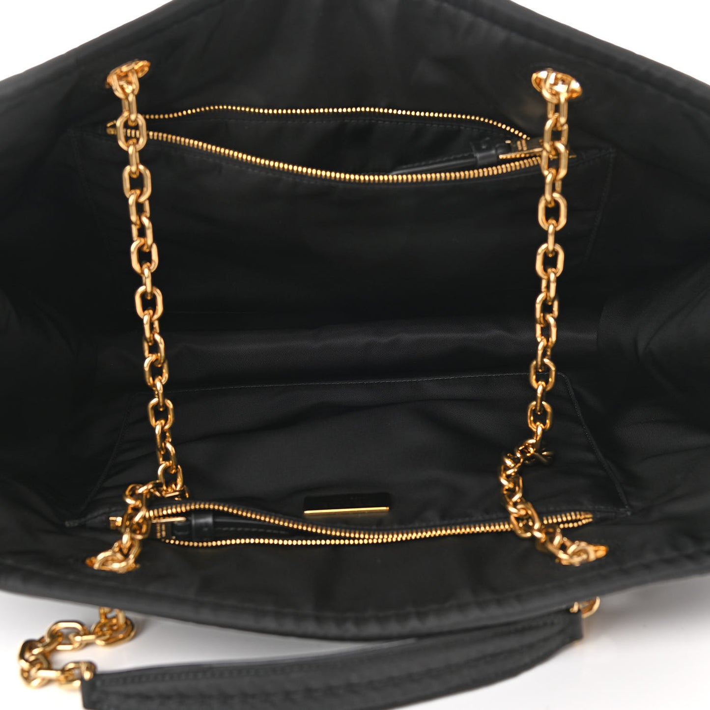 Tessuto Nylon Chain Tote Black