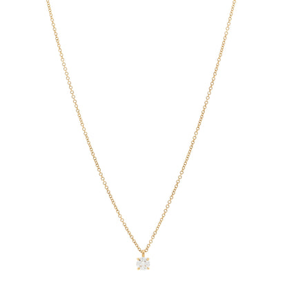 Tiffany 18K Yellow Gold Diamond .25ct Solitaire Pendant Necklace 1 of 5