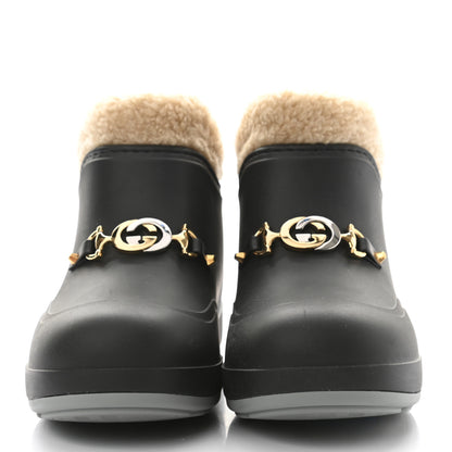 Gucci Rubber Wool Womens Crossy Ankle Boots 36 Black Butterscotch 2 of 8
