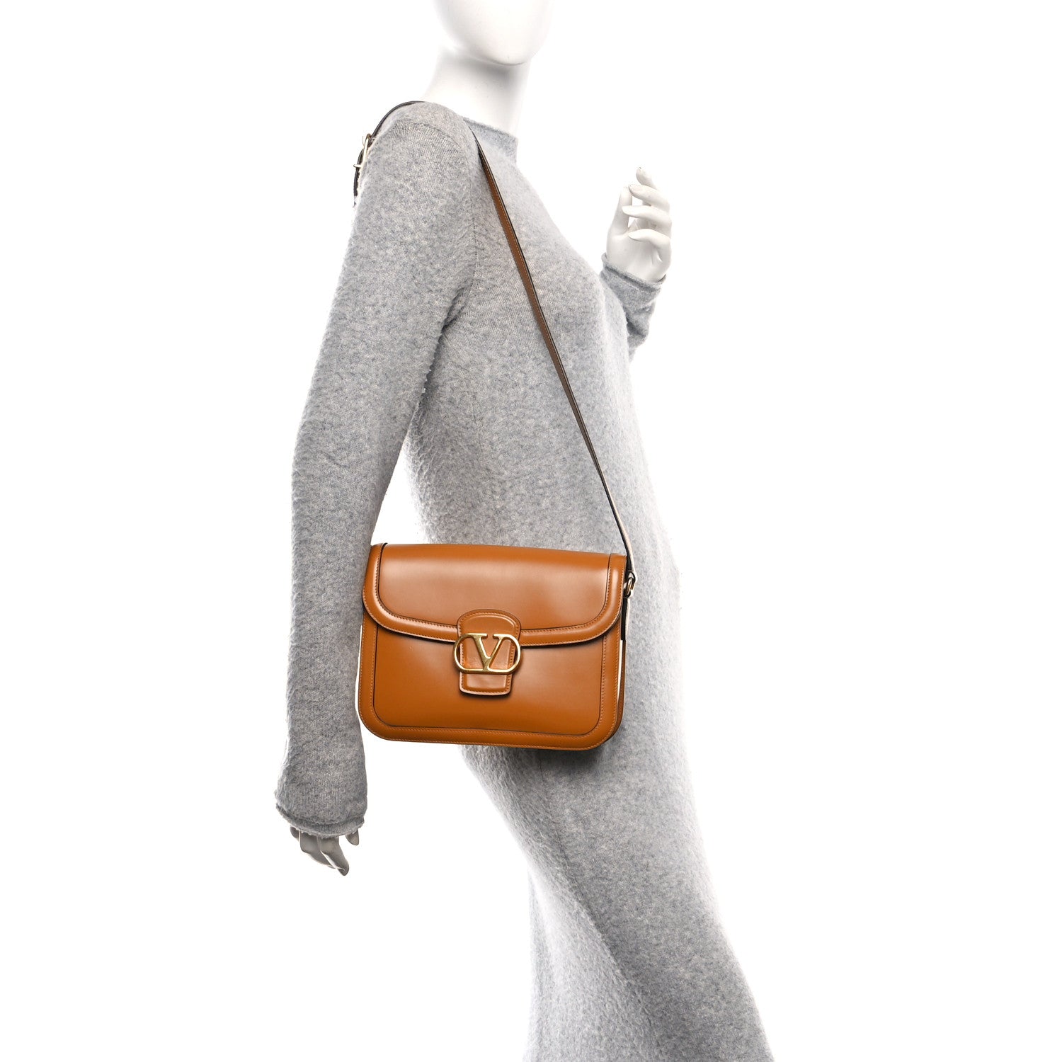 Valentino Garavani Smooth Calfskin 9to5 Shoulder Bag Tan 2 of 12