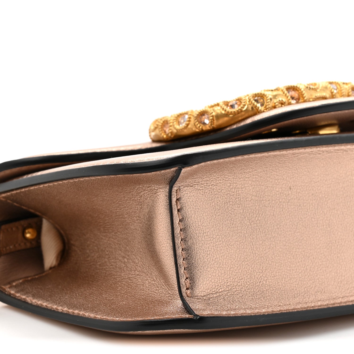 美品  ヴィトン ヴァヴァン Valentino Garavani Laminated Calfskin Jewels Vlogo Small Loco