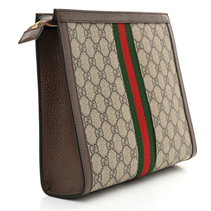 Gucci GG Supreme Monogram Web Ophidia Pouch Brown 3 of 11