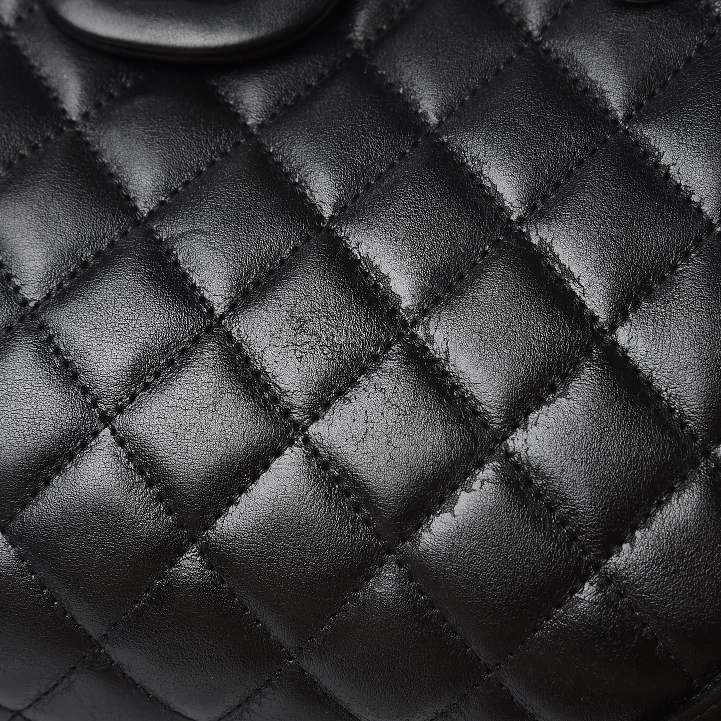Calfskin Quilted Large Cambon Flap Black
