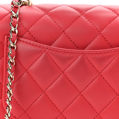Chanel Lambskin Quilted Mini Top Handle Rectangular Flap Red 11 of 12
