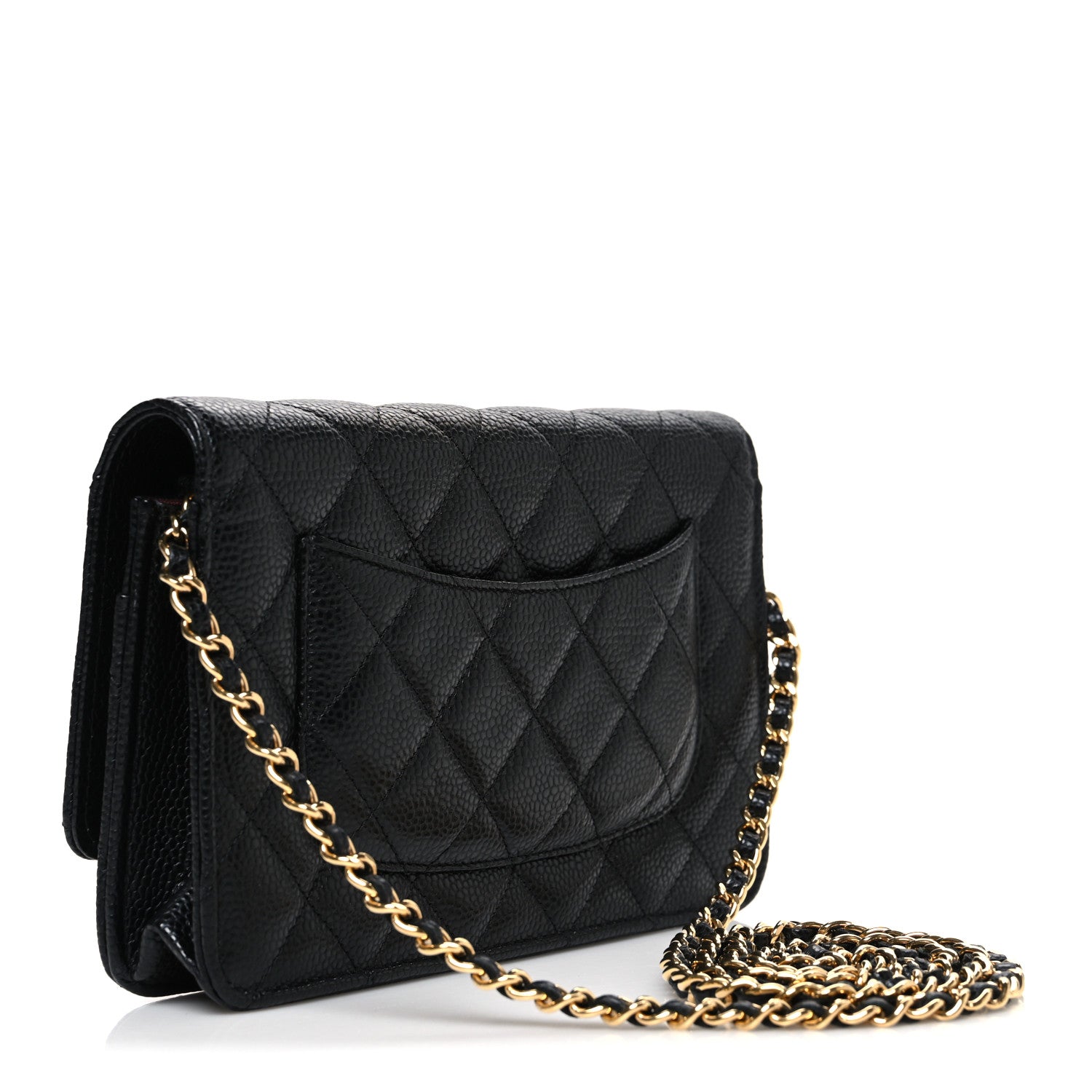 Chanel Caviar Quilted CC Turnlock Wallet On Chain WOC Black 3 of 12