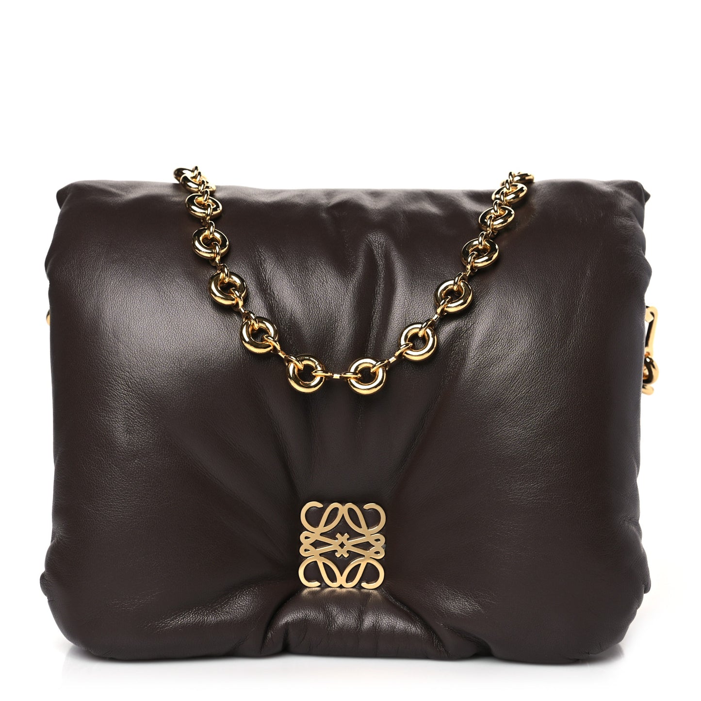 Lambskin Goya Puffer Bag Dark Chocolate