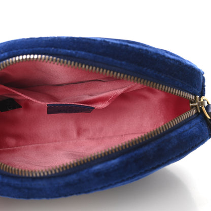 Gucci Velvet Matelasse GG Marmont Belt Bag 85 34 Cobalt Blue 5 of 10