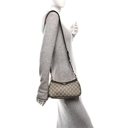 Gucci GG Supreme Monogram Textured Dollar Calfskin Web Small Ophidia GG Handbag Beige Ebony New Acero 2 of 12