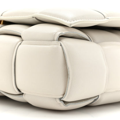 Bottega Veneta Lambskin Maxi Intreccio Padded Chain Cassette Crossbody Bag White 7 of 14