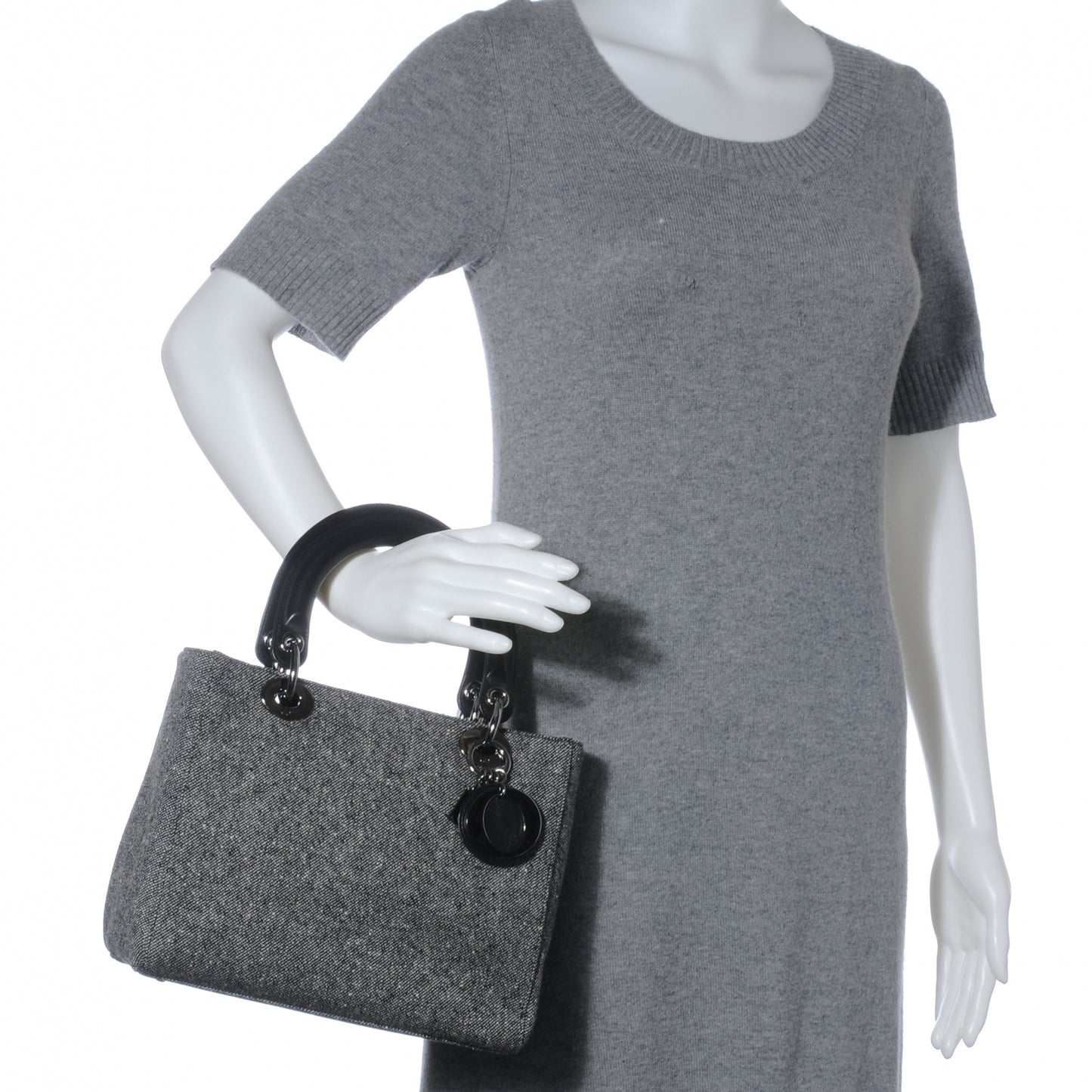 Tweed Medium Lady Dior Black