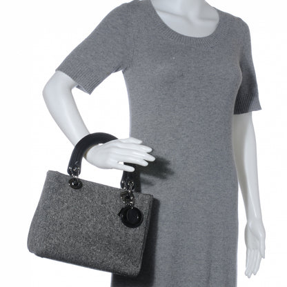 Christian Dior Tweed Medium Lady Dior Black 2 of 8