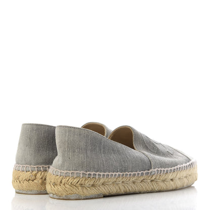 Chanel Striated Suede Espadrilles 38 Dark Grey 4 of 11