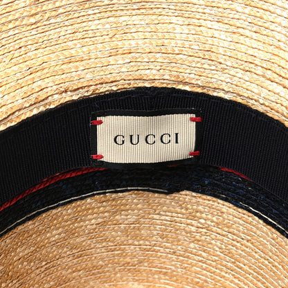 Gucci Abaca Straw Web Fedora Hat L 7 of 9