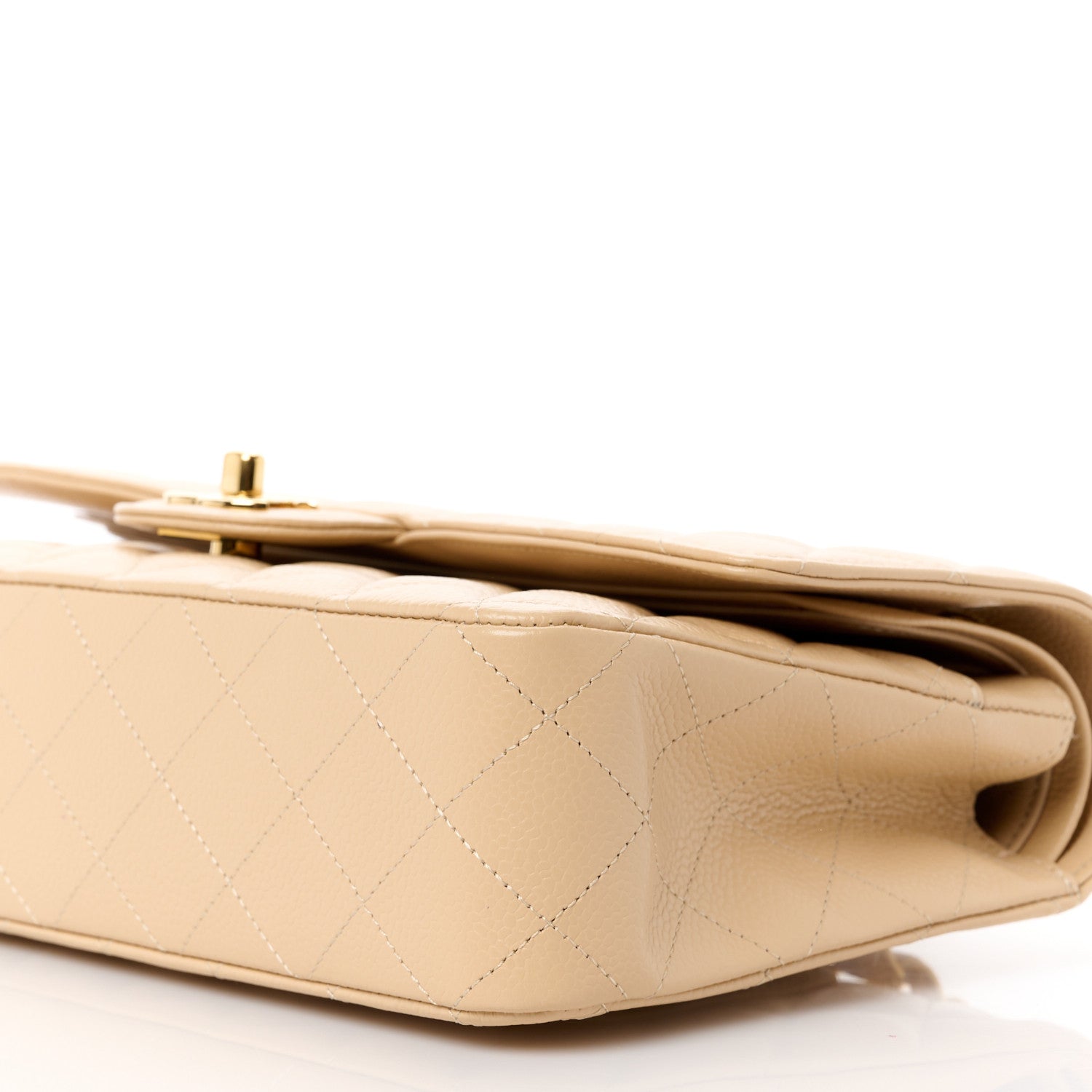 Chanel Caviar Quilted Medium Double Flap Beige 11 of 12