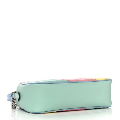 Gucci Calfskin Matelasse Diagonal Small GG Marmont Chain Shoulder Bag Multicolor Pastel 4 of 15
