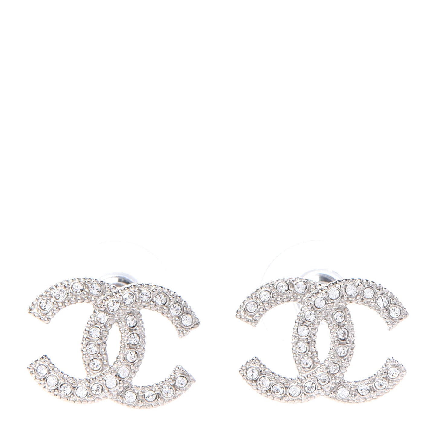 Crystal CC Earrings Silver
