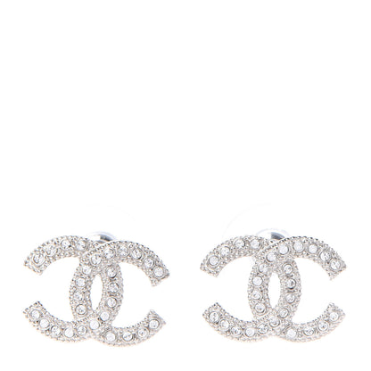 Chanel Crystal CC Earrings Silver 1 of 5
