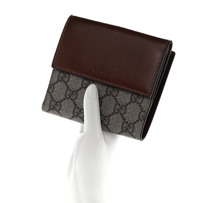 Gucci GG Supreme Monogram French Flap Wallet Brown 2 of 11