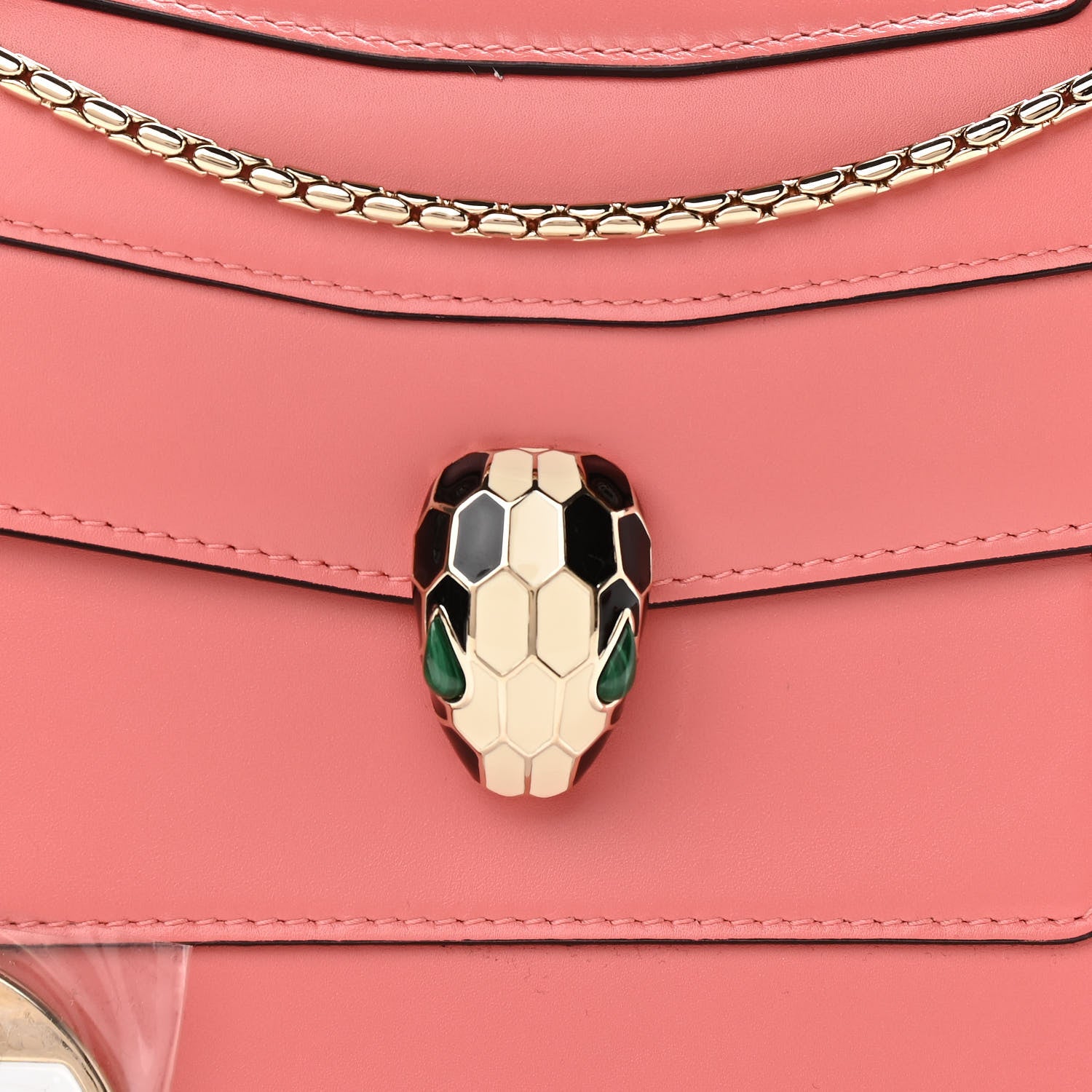 Bulgari Calfskin Serpenti Forever Shoulder Bag Coral 7 of 9