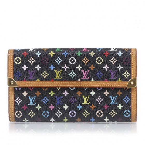 Louis Vuitton Monogram Multicolor Porte Tresor International Wallet Black 1 of 10