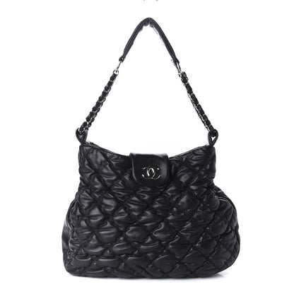 Chanel Iridescent Calfskin Bubble Quilt Hobo Black 1 of 10