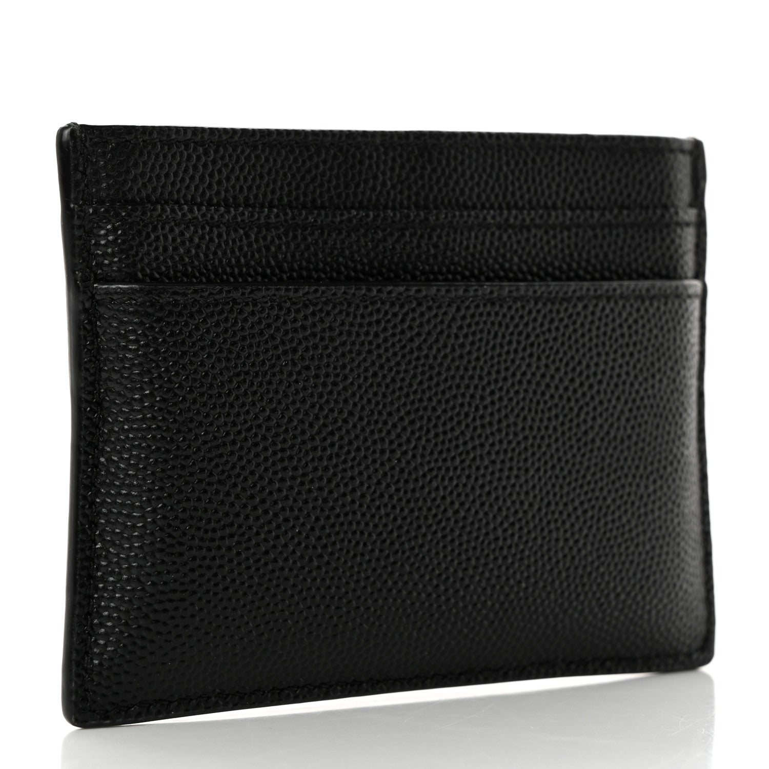 Saint Laurent Grain De Poudre Monogram Credit Card Case Black 3 of 8