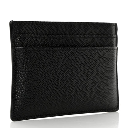 Saint Laurent Grain De Poudre Monogram Credit Card Case Black 3 of 8
