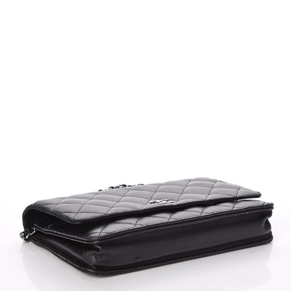 Chanel Lambskin Quilted Wallet On Chain WOC Black 4 of 9