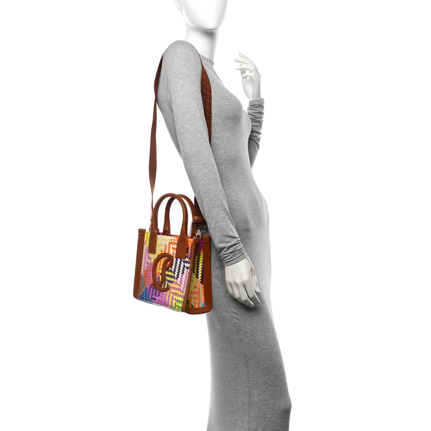 Woven Calfskin Mini By My Side Tote Multicolor Cuoio