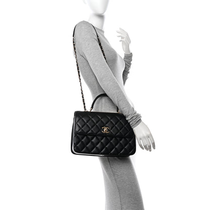 Chanel Lambskin Quilted Medium Trendy CC Flap Dual Handle Bag Black 2 of 10
