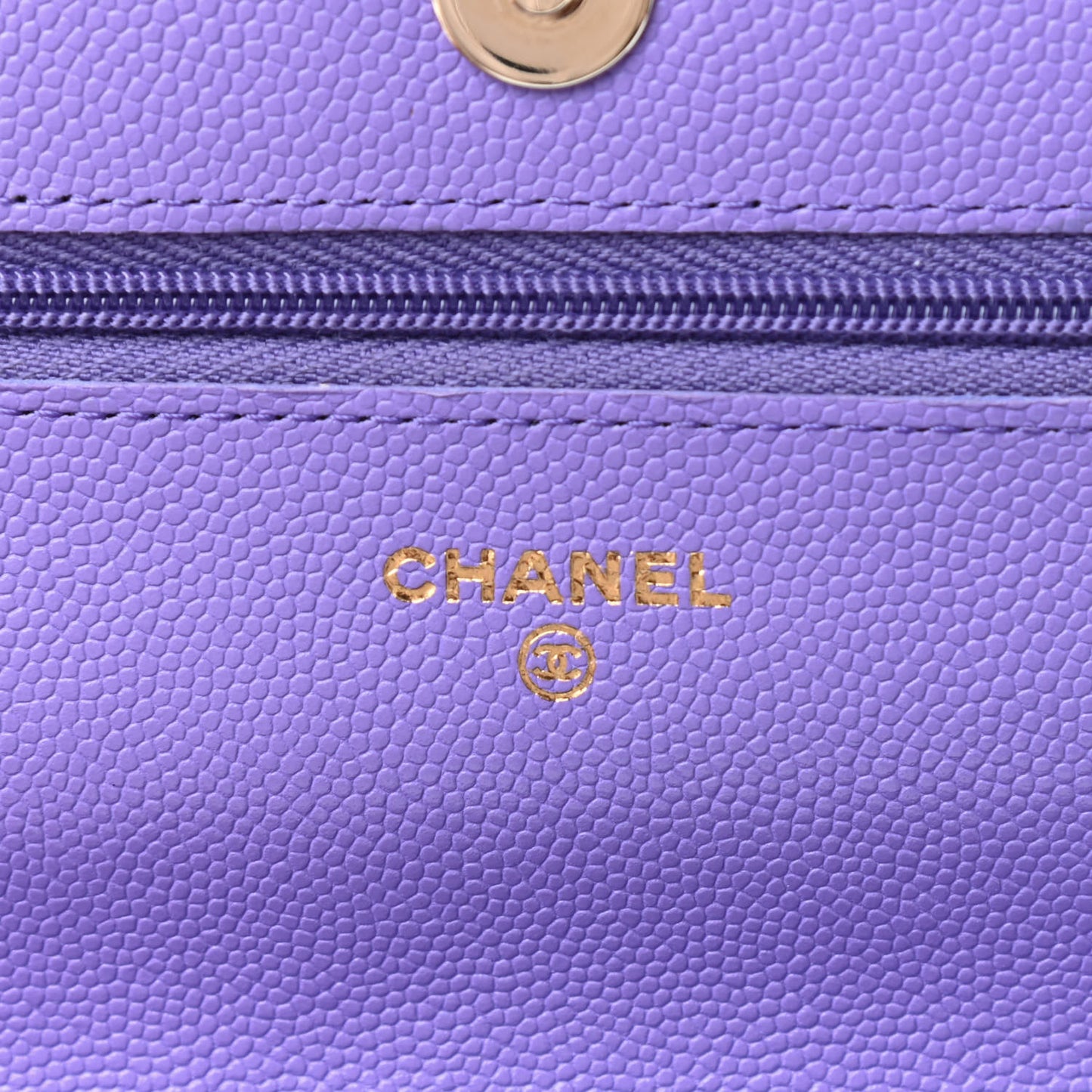 Caviar Quilted Wallet On Chain WOC Purple