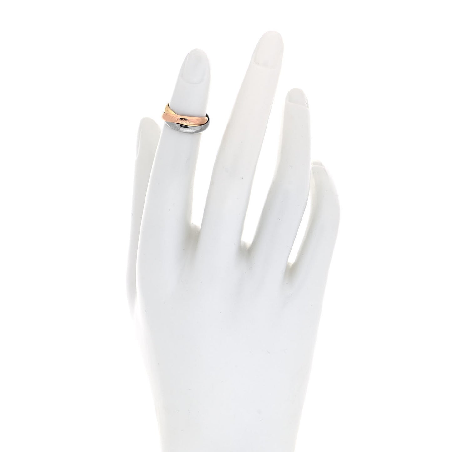 18K Pink Yellow White Gold Classic Trinity Ring 44 3