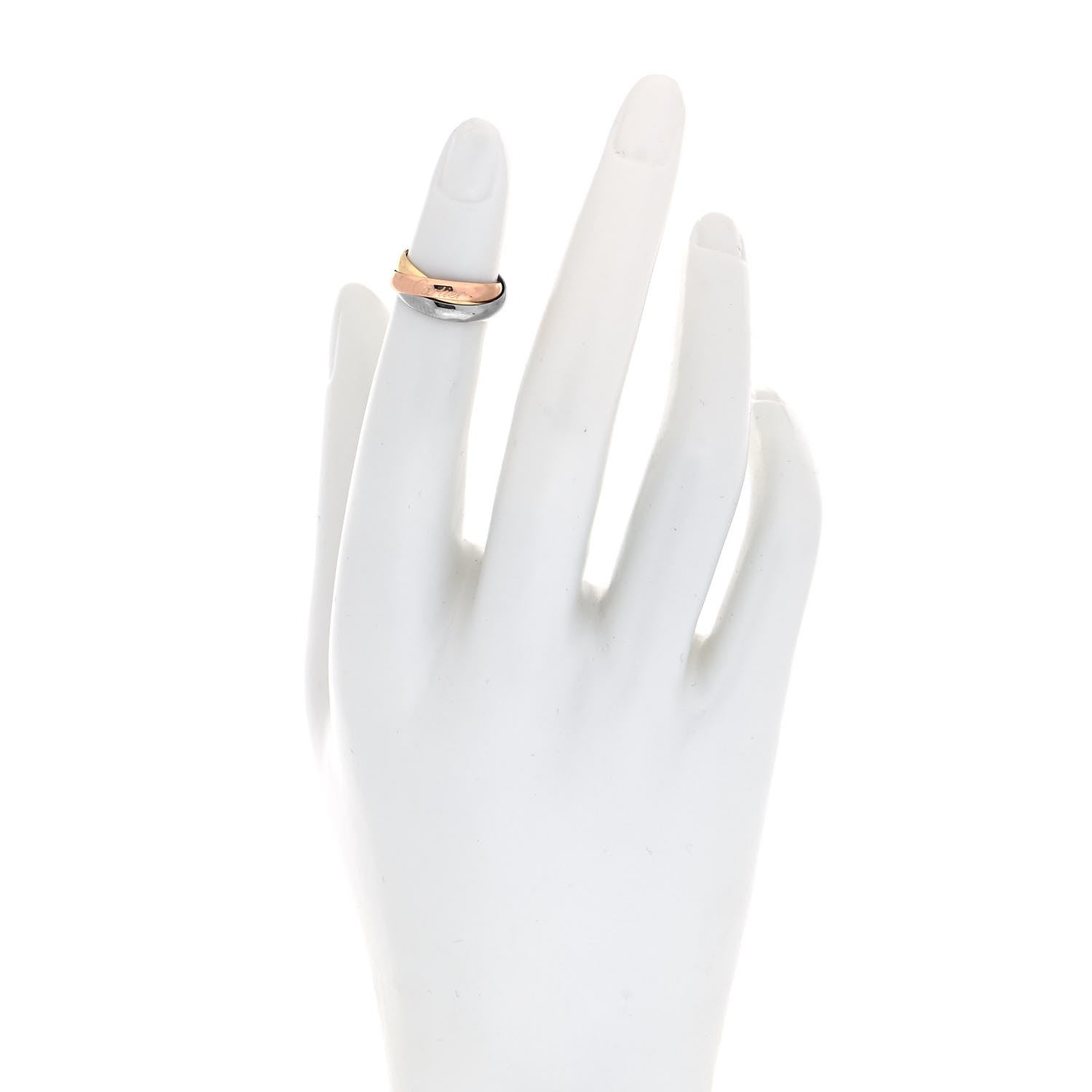 Cartier 18K Pink Yellow White Gold Classic Trinity Ring 44 3 2 of 7