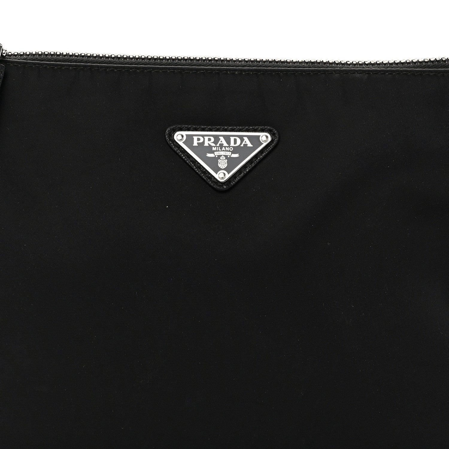 Prada Tessuto Nylon Saffiano Pocket Zippered Shoulder Bag Black 9 of 11