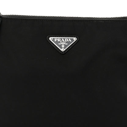 Prada Tessuto Nylon Saffiano Pocket Zippered Shoulder Bag Black 9 of 11