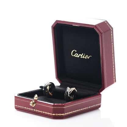 Cartier 18K Pink Yellow White Gold Small Trinity Earrings 5 of 5
