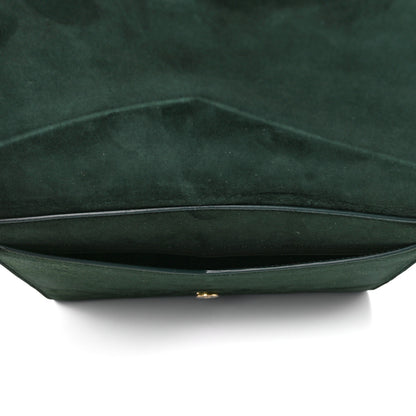 Saint Laurent Suede Sulpice Monogram Medium Shoulder Bag Green 6 of 12